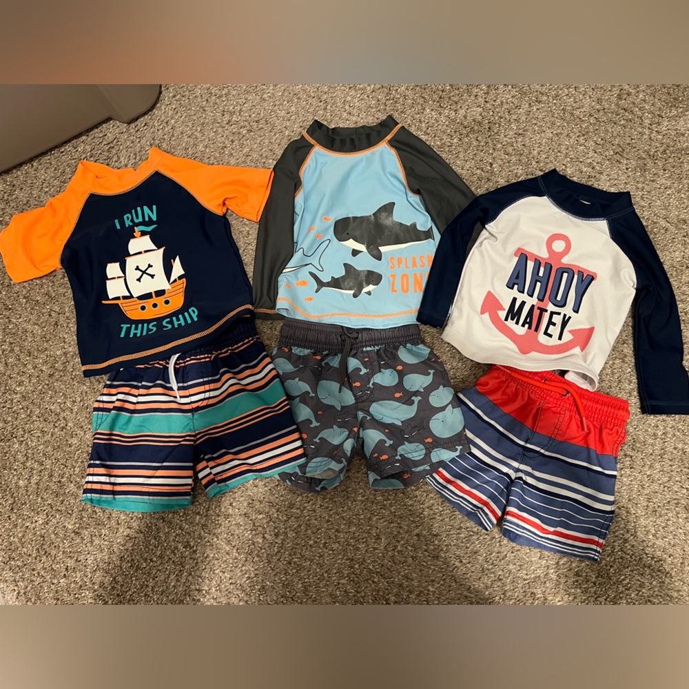 Carters boys bundle lot of 3 swim bathing suits outfits 6-9 months B1G1 50% off